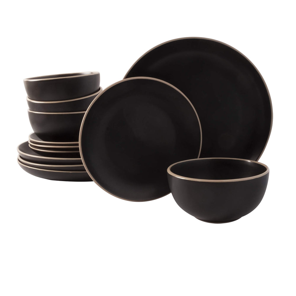 Gibson Home montrant la face avant des assiettes Rockaway, élégance moderne pour la table