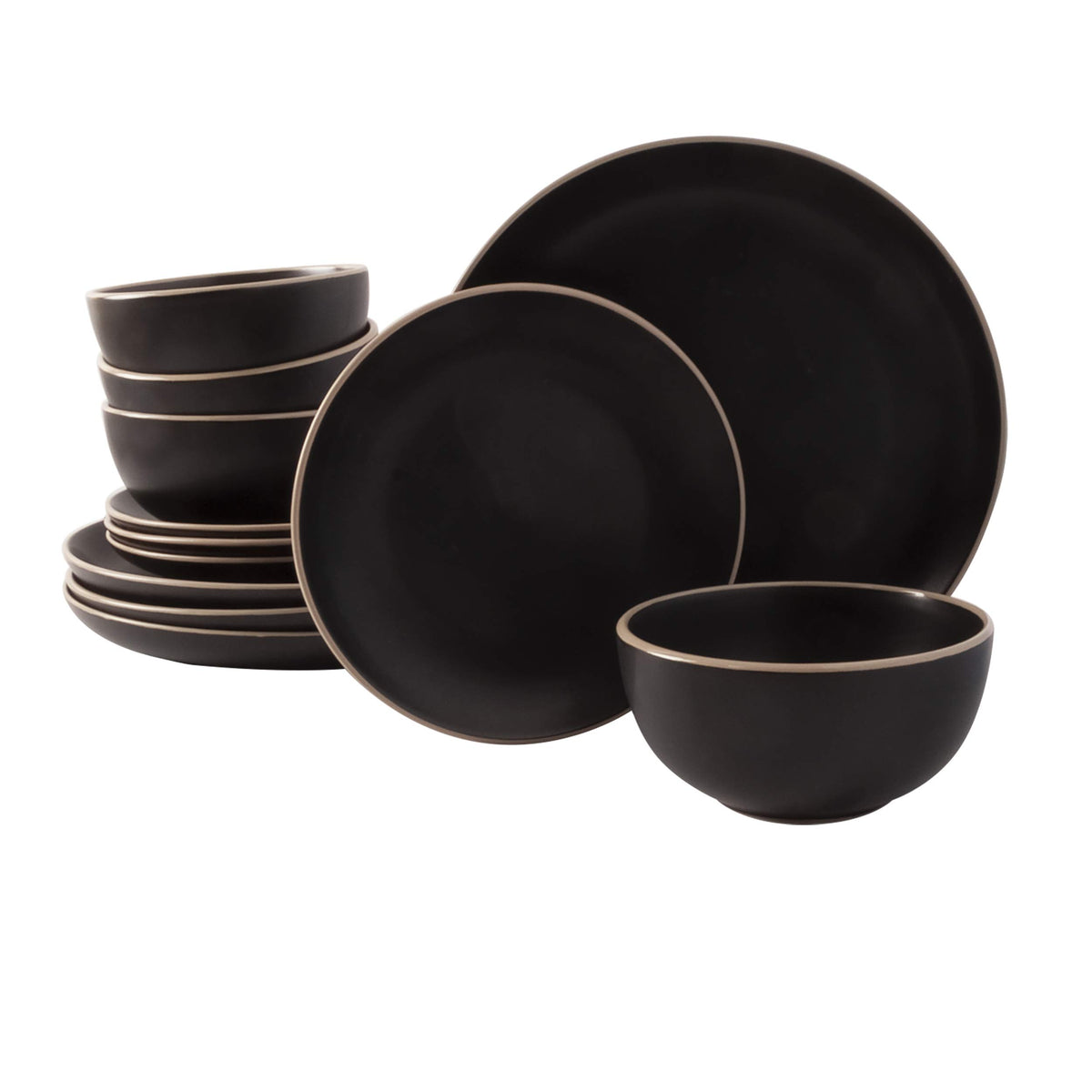 Gibson Home montrant la face avant des assiettes Rockaway, élégance moderne pour la table