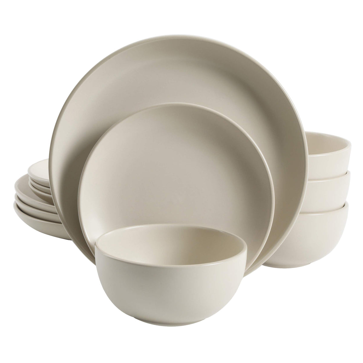 Gibson Home ensemble complet en grès crème montrant service pour quatre, élégance quotidienne