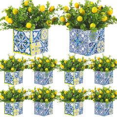 Giegxin pot en motif blue tiles vu de face apporte fraîcheur décorative