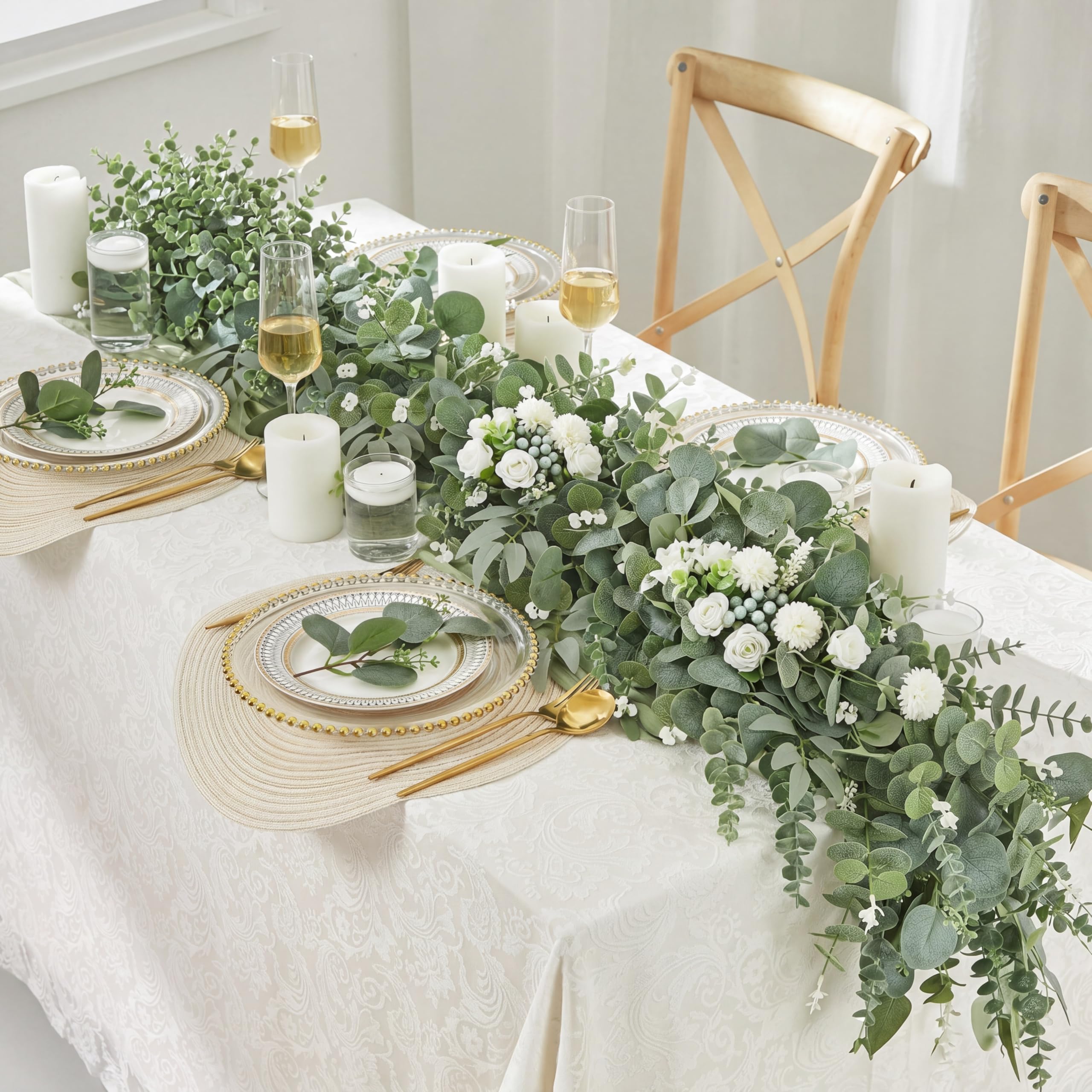 Giegxin tiges d'eucalyptus en vase pour décoration intérieure rapide et élégante
