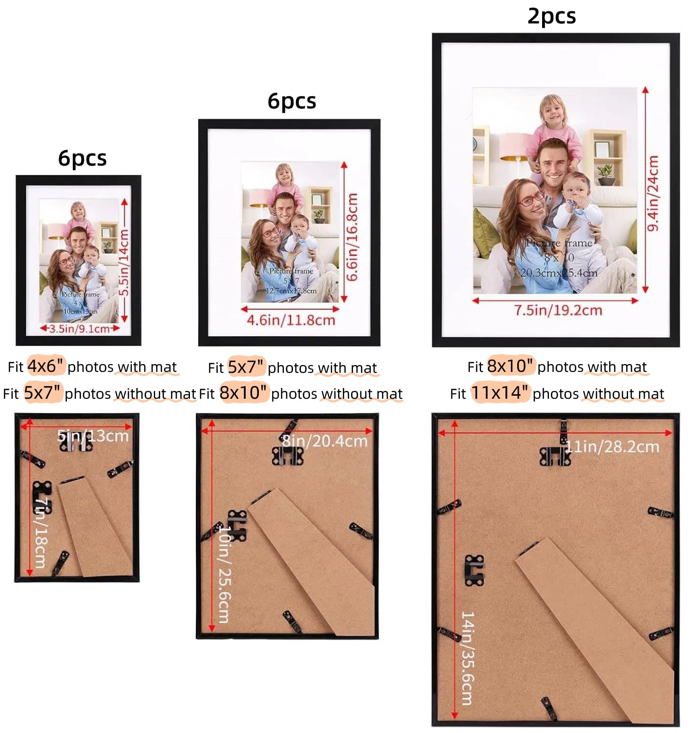 Giftgarden gros plan sur cadre 11x14 avec passe‑partout centrant la photo