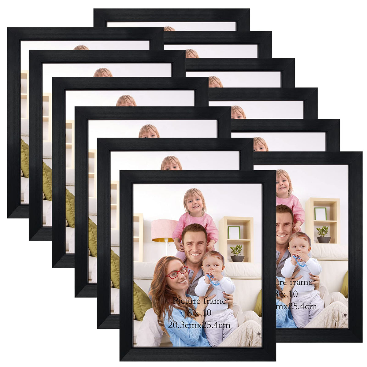 Giftgarden cadre 8x10 vue frontale montrant finition noire élégante