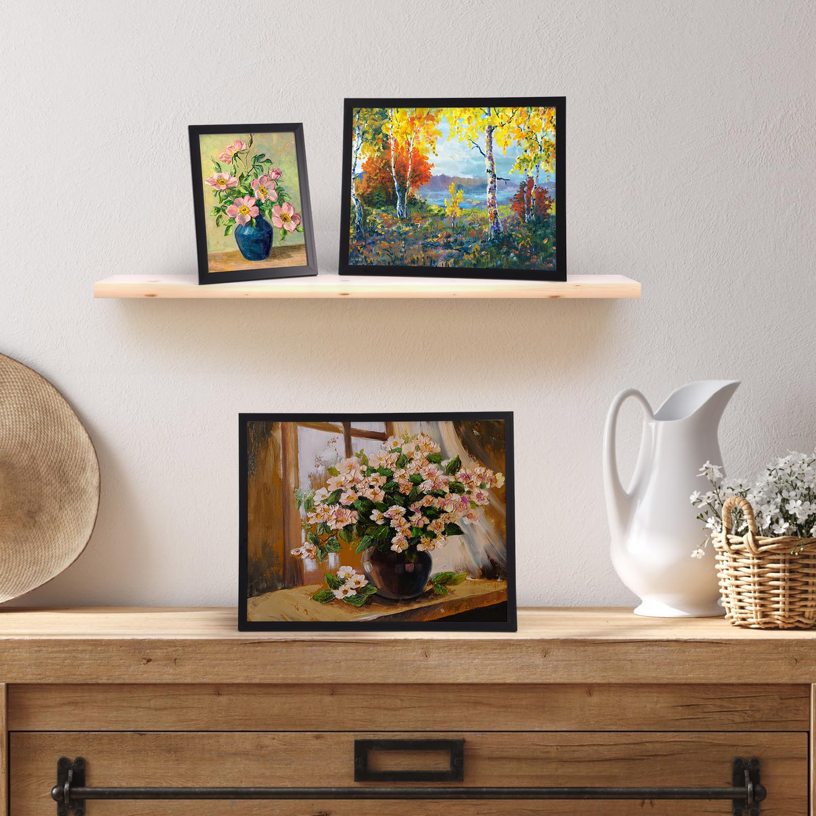 Giftgarden comparaison d’échelle montrant tailles 11x14, 8x10 et 5x7 pratiques