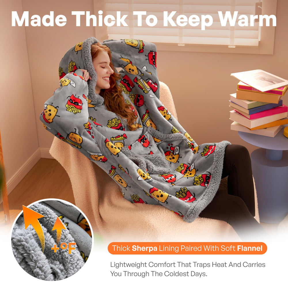 Giggling Getup gros plan sherpa doux, illustre confort et isolation thermique