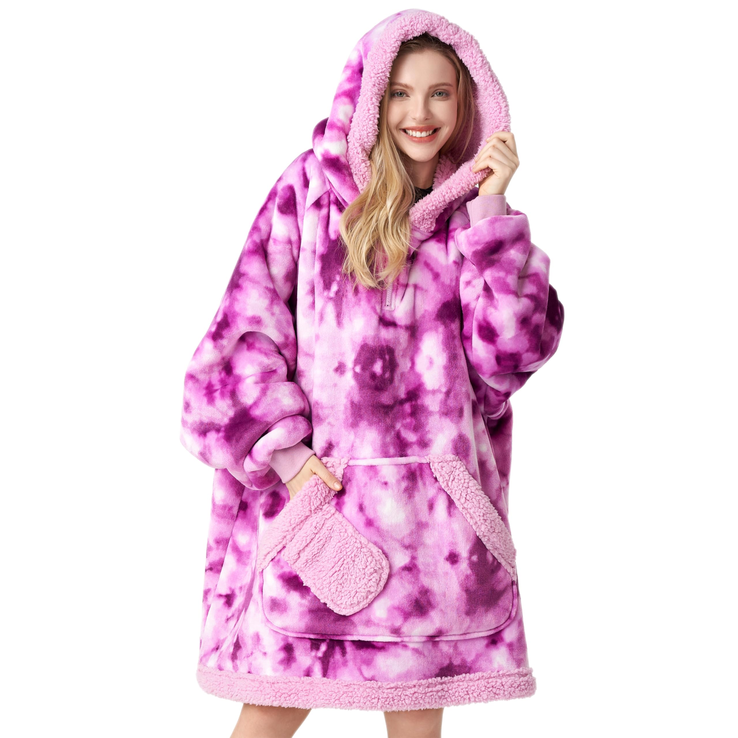 Giggling Getup vue avant capuche violet, confort visible