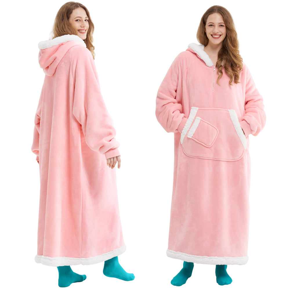 Giggling Getup devant rose montrant silhouette et coupe confortable