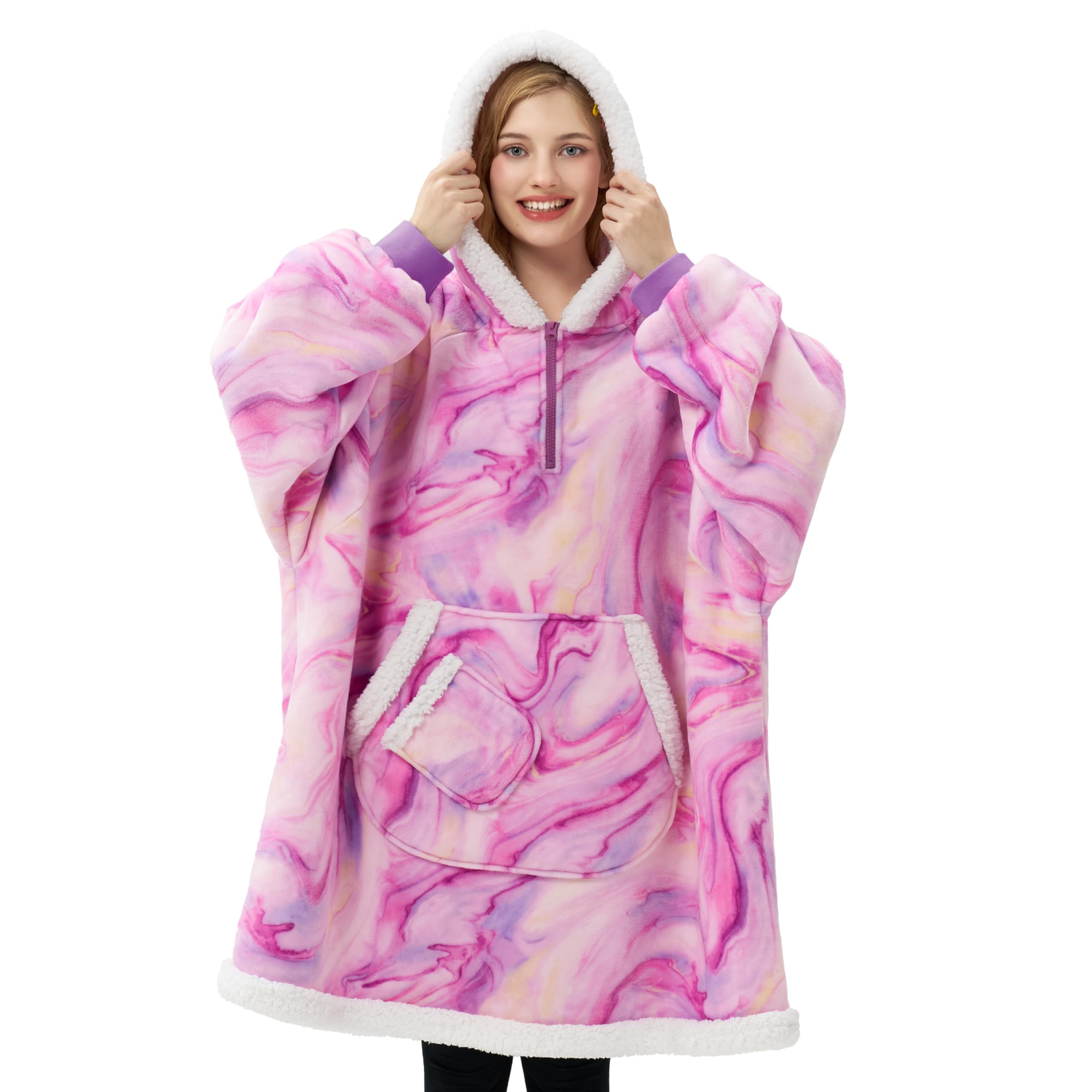Giggling Getup face avant violet montrant coupe oversize et confort