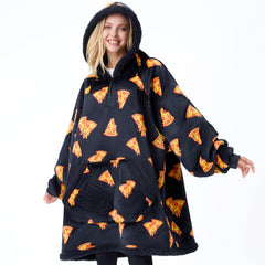 Giggling Getup hoodie devant motif pizza, confort instantané