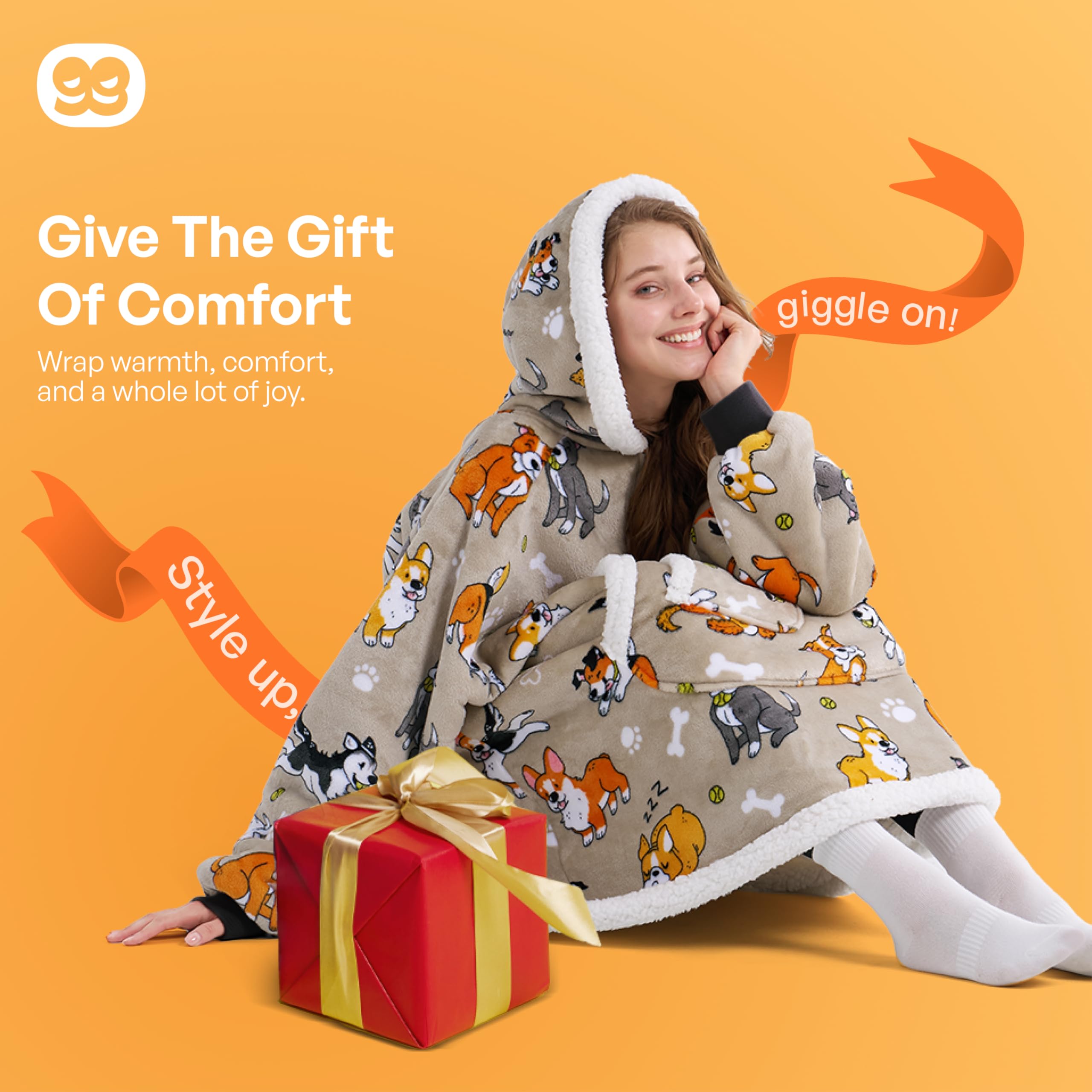 Giggling Getup hoodie en situation salon, ambiance cocooning et chaleureuse