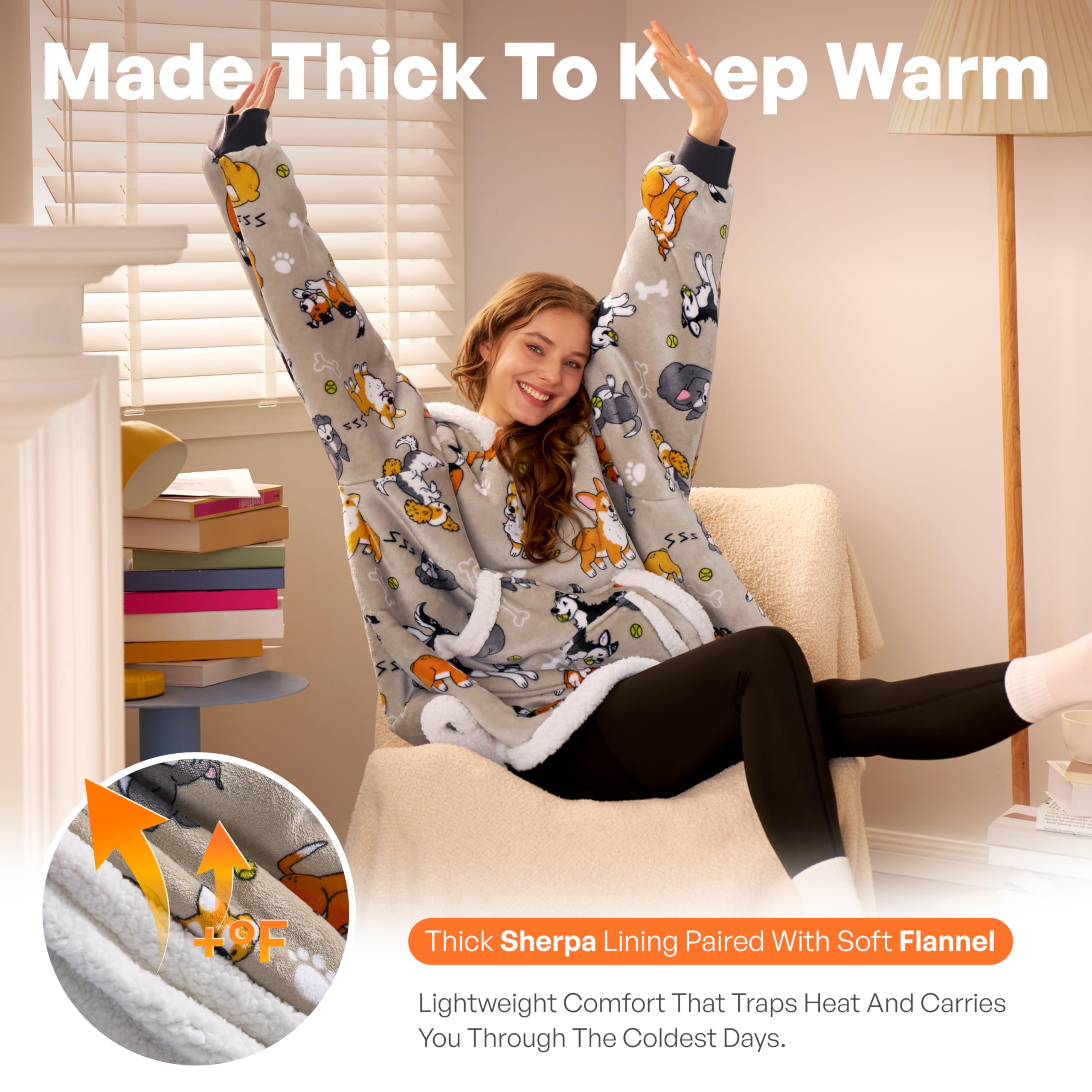 Giggling Getup gros plan texture sherpa douce pour chaleur durable