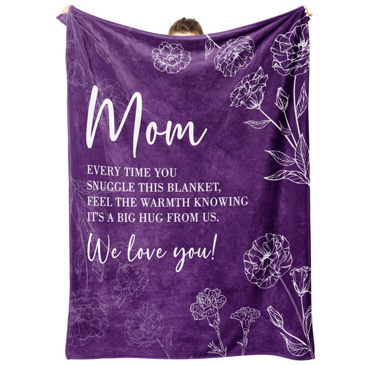 GiltGlimmer plaid maman vue avant montrant couleur violette et message affectueux