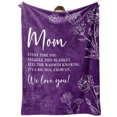 GiltGlimmer plaid maman vue avant montrant couleur violette et message affectueux