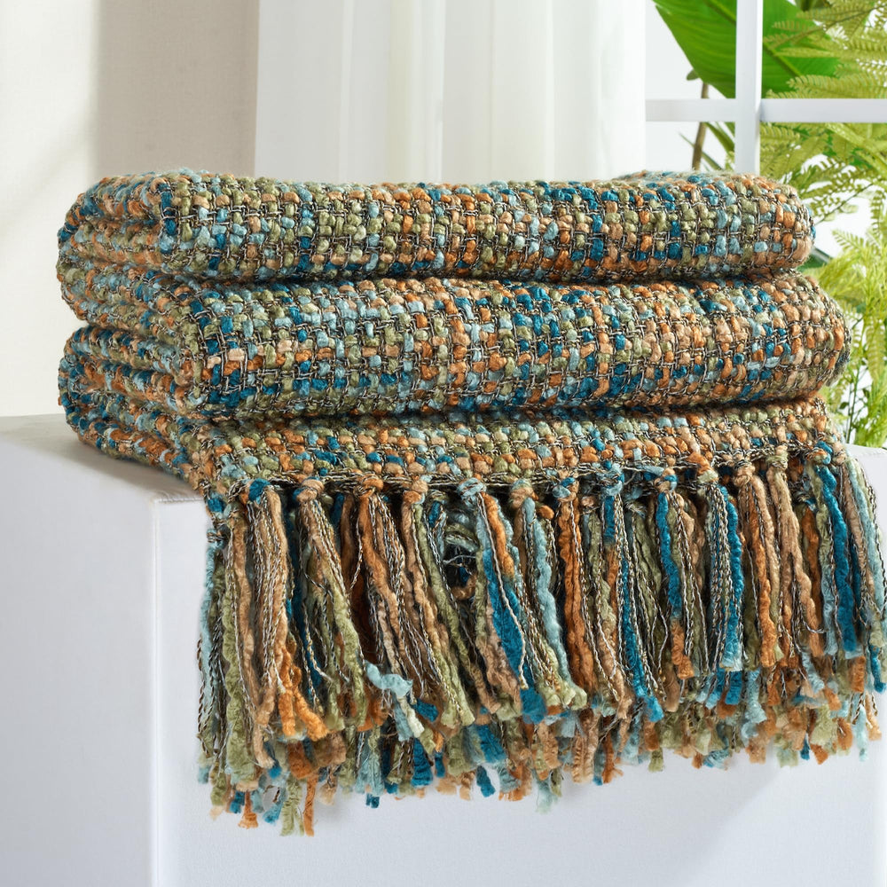 GINAMUSE plaid face avant montrant couleurs et motif pour décor chaleureux