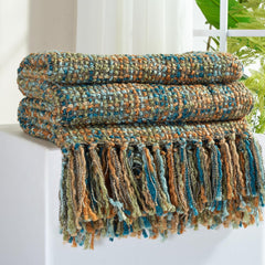 GINAMUSE plaid face avant montrant couleurs et motif pour décor chaleureux