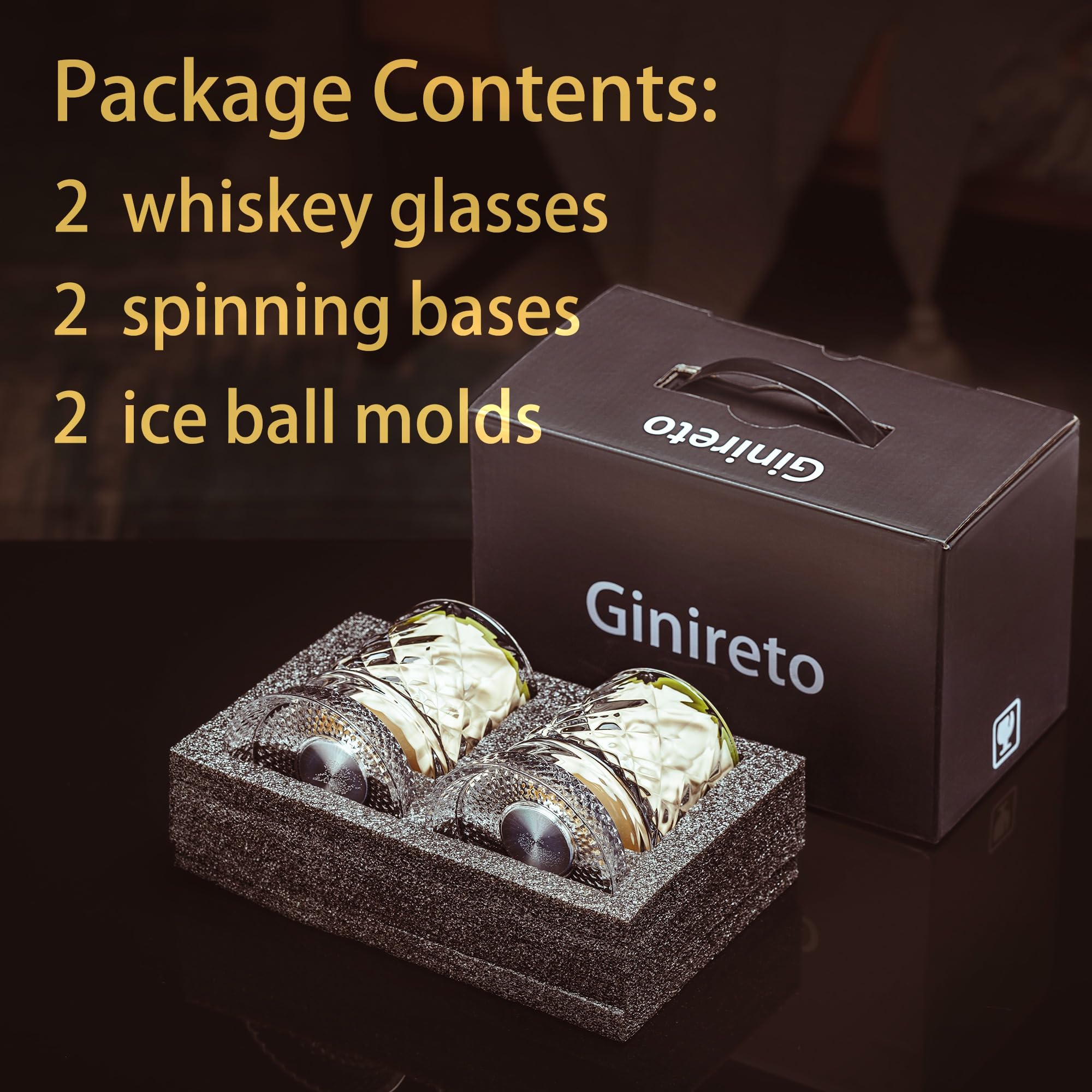 Ginireto gros plan facettes qui rehaussent la couleur du whisky