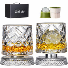 Ginireto verre tournant face montrant rotation et élégance