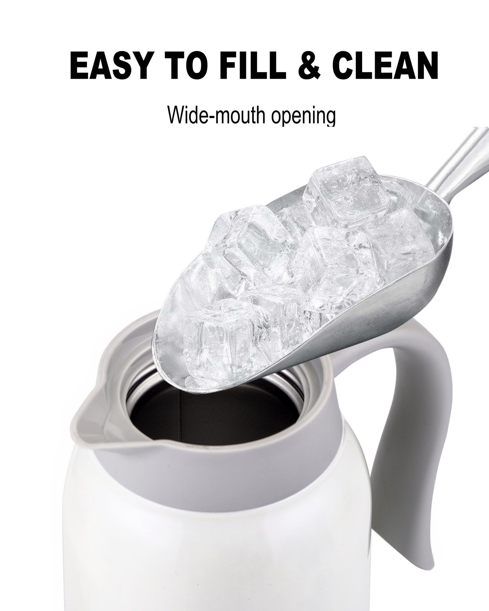 GiNT carafe en action versement avec bouton-poussoir pour un service sans gouttes
