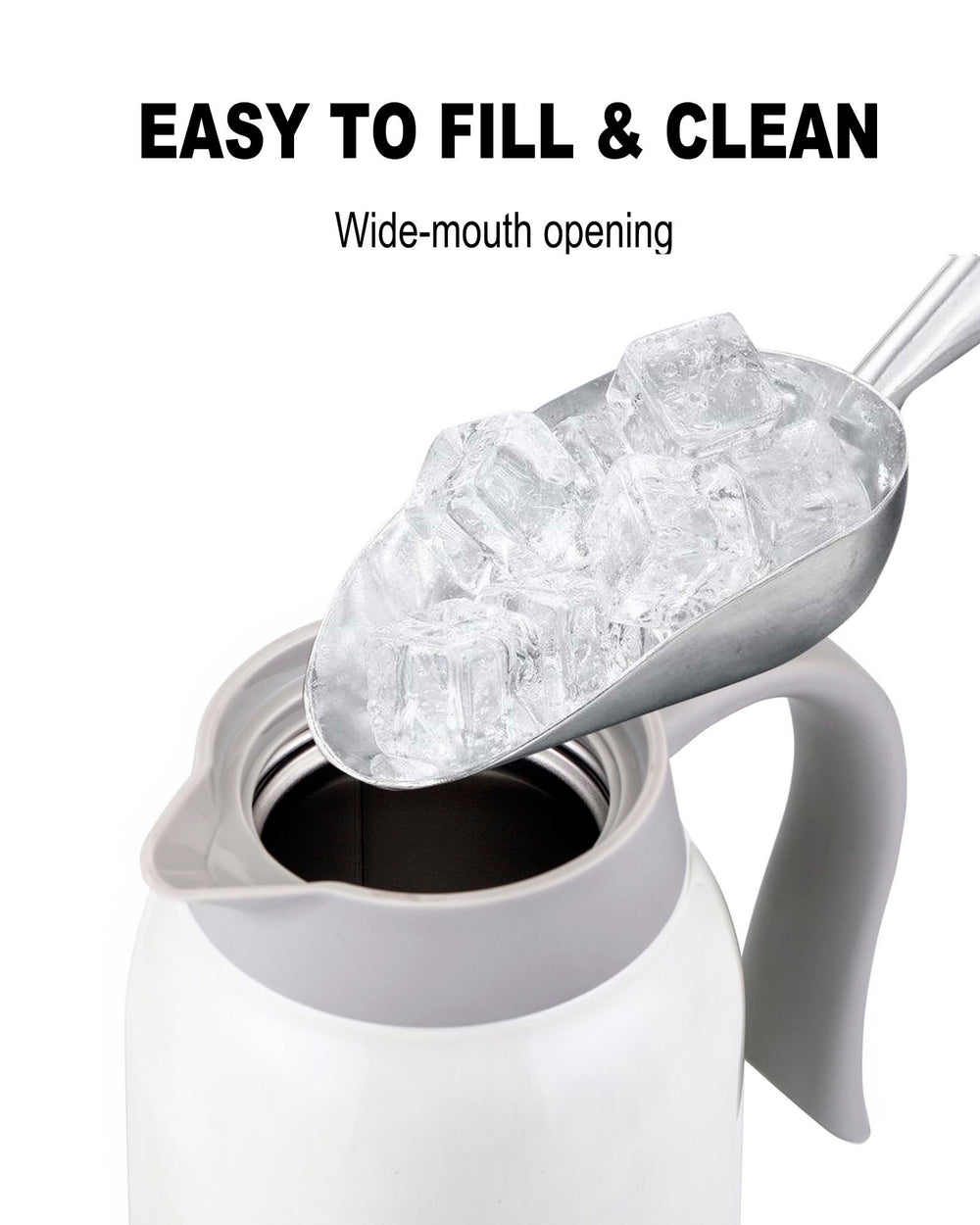 GiNT carafe en action versement avec bouton-poussoir pour un service sans gouttes