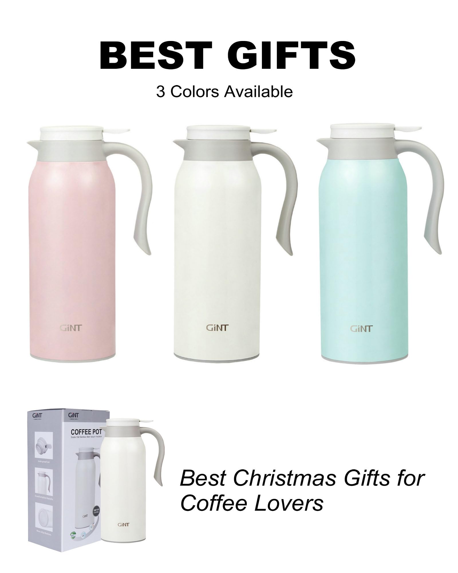 GiNT carafe emballage et étiquette produit présentant informations-clés et robustesse