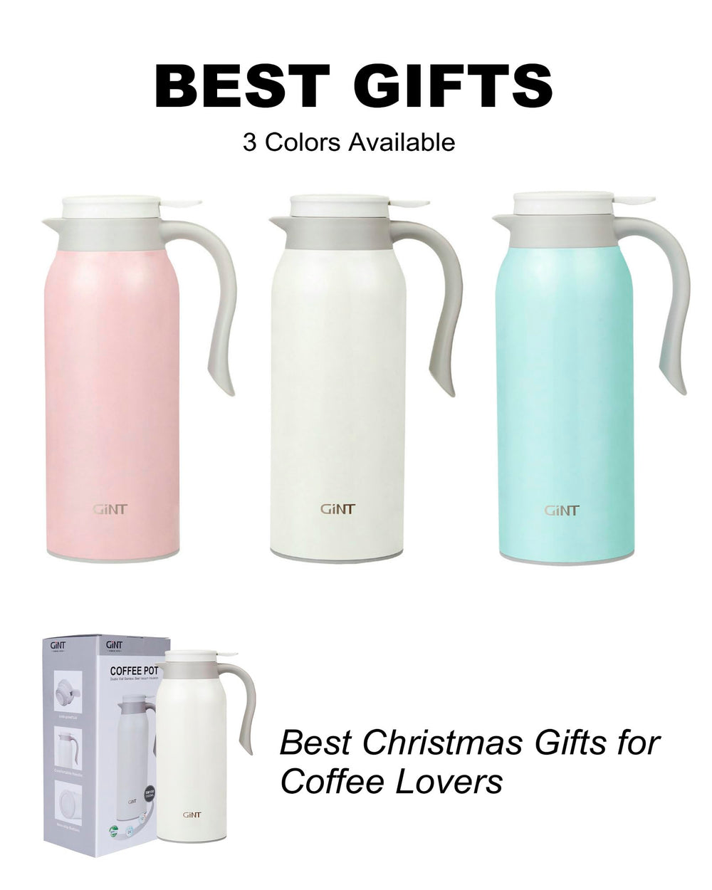GiNT carafe emballage et étiquette produit présentant informations-clés et robustesse