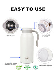 GiNT carafe poignée ergonomique montrant prise en main confortable et versement facile