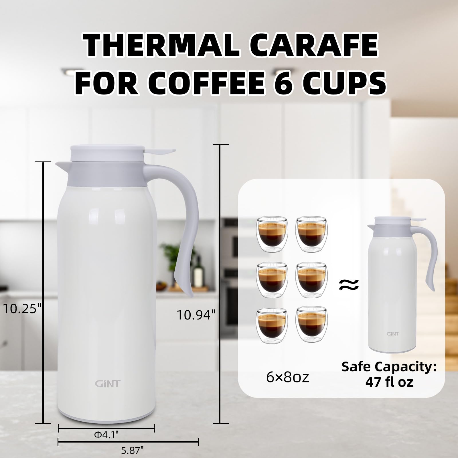 GiNT carafe en situation dans une cuisine moderne pour un service pratique et chaleureux
