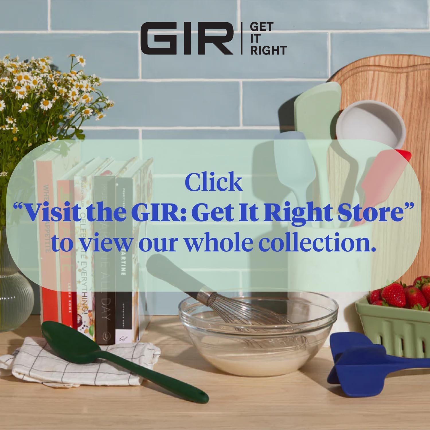 GIR set en situation sur plan de travail, cuisine moderne et cuisson sans rayures