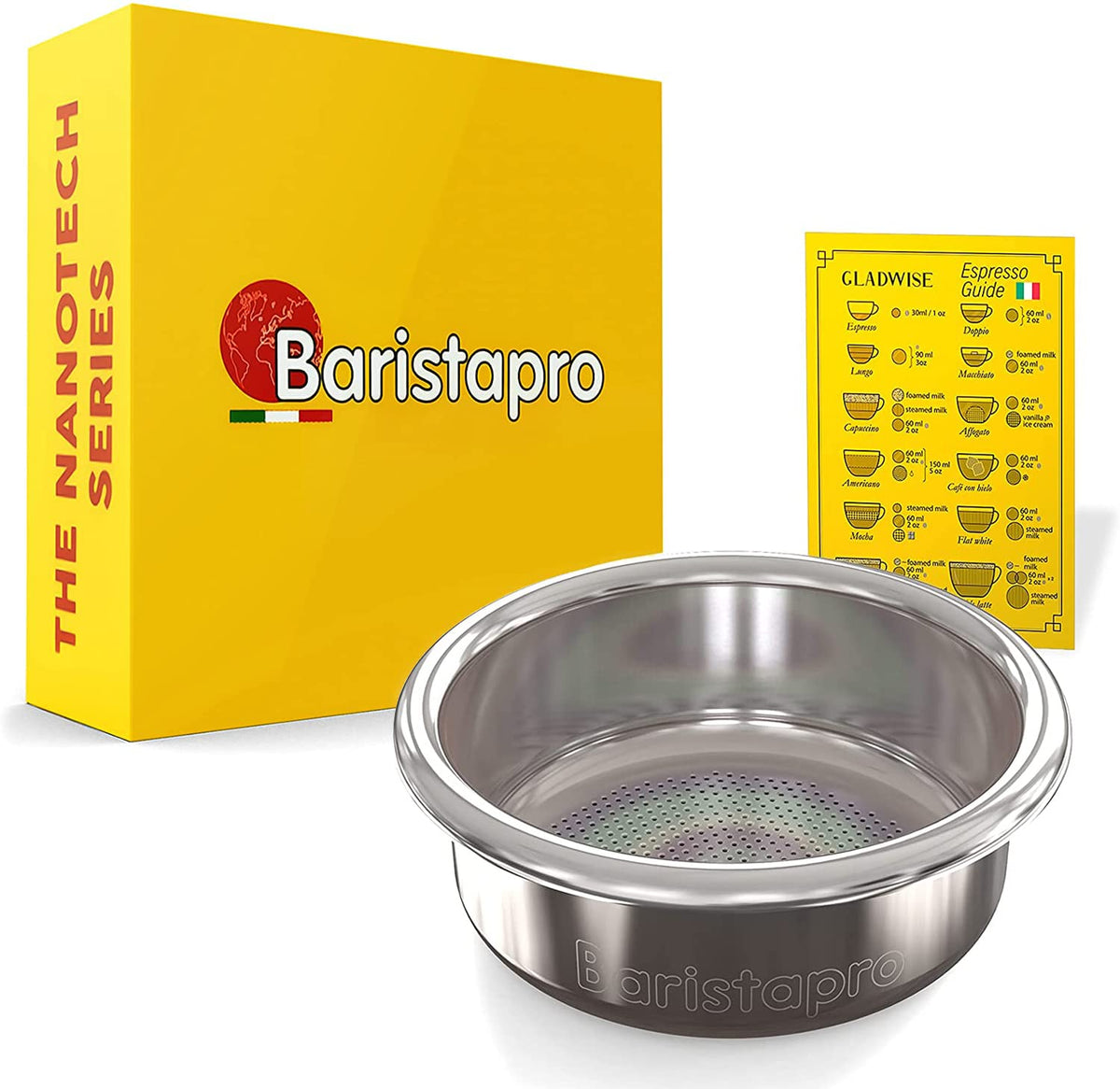 Gladwise vue avant du panier BaristaPro montrant finition nanoquartz et ajustement