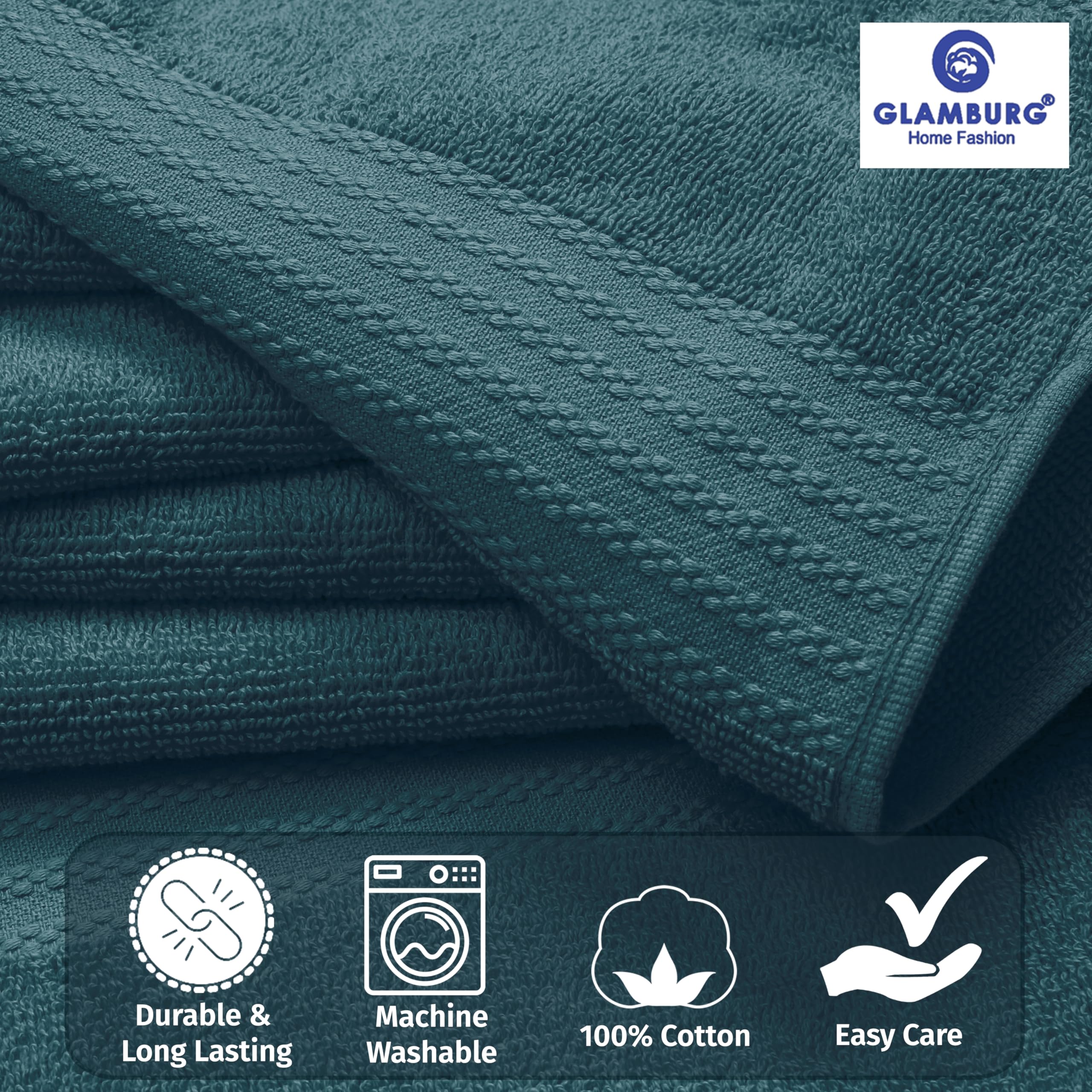 GLAMBURG serviette de bain 27x54 enveloppante pour séchage efficace