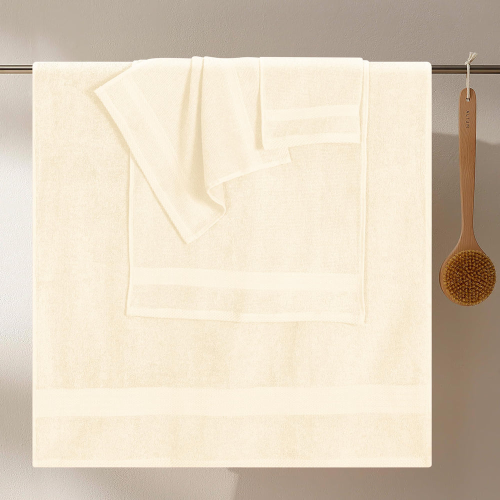 GLAMBURG serviette de bain en usage démontrant absorption et confort