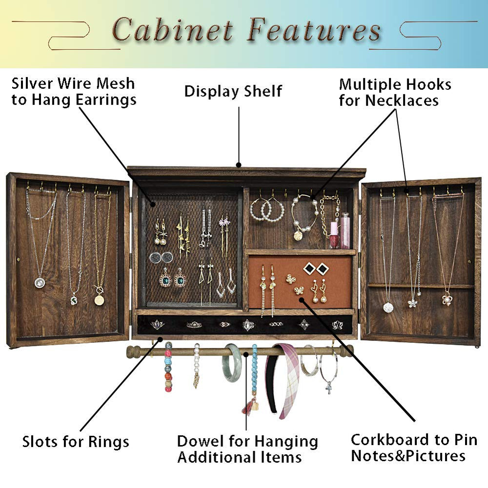 GLANT intérieur avec 33 crochets pour colliers garantissant rangement sans nœuds