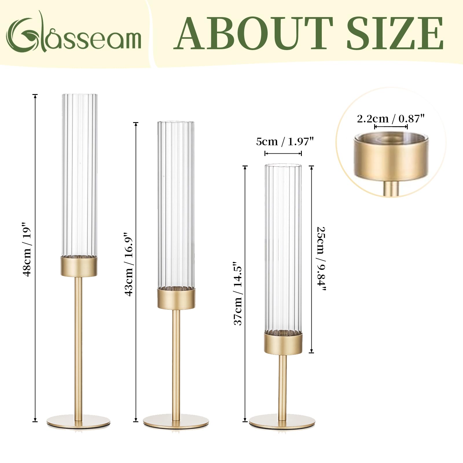 Glasseam porte-bougies démontage montrant manchon en verre amovible facile