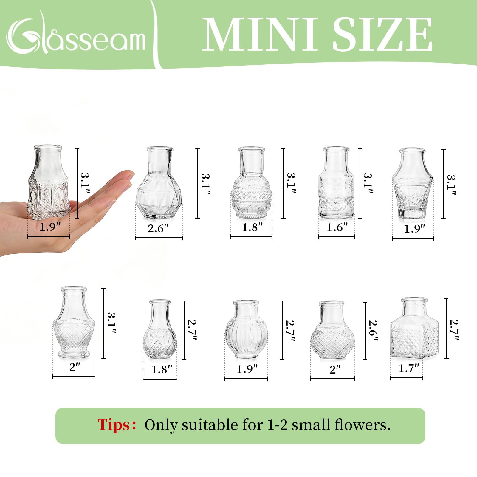 Glasseam vase avec rose tige unique apportant finesse visuelle