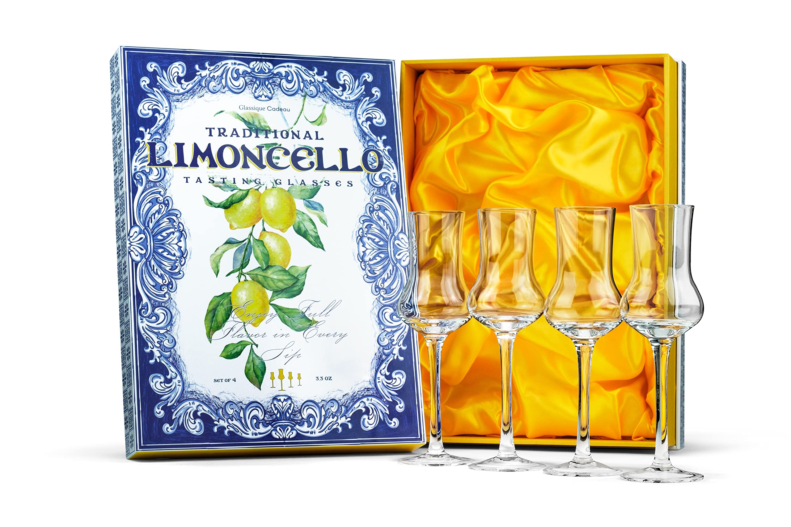 GLASSIQUE CADEAU verres limoncello face montrant élégance et finition