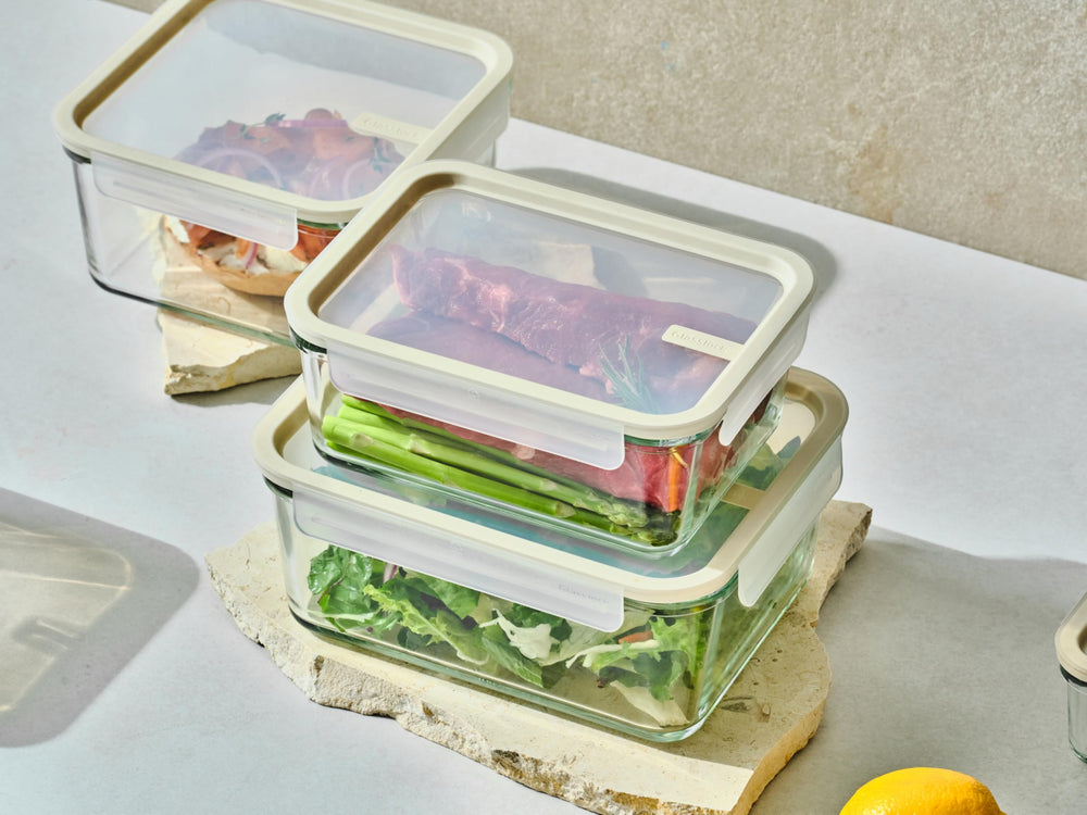 Glasslock comparaison taille main montrant dimensions pratiques pour portions