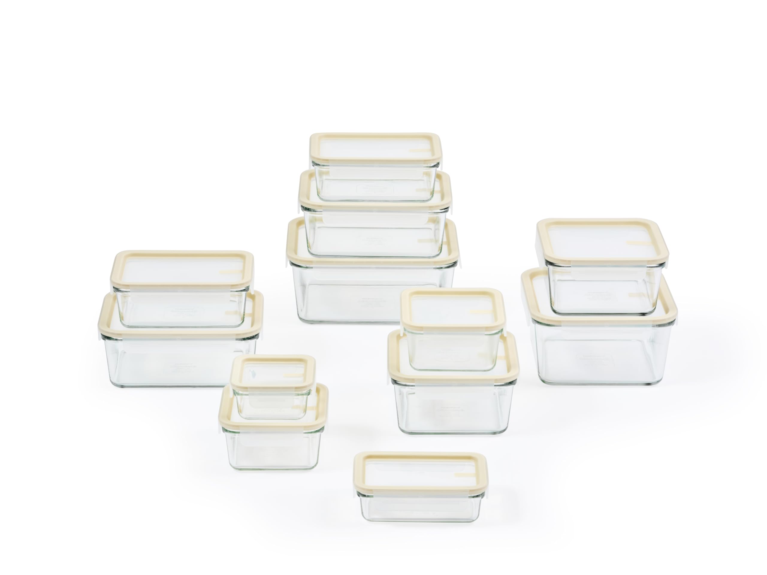 Glasslock contenants emboîtés dans un tiroir pour rangement compact