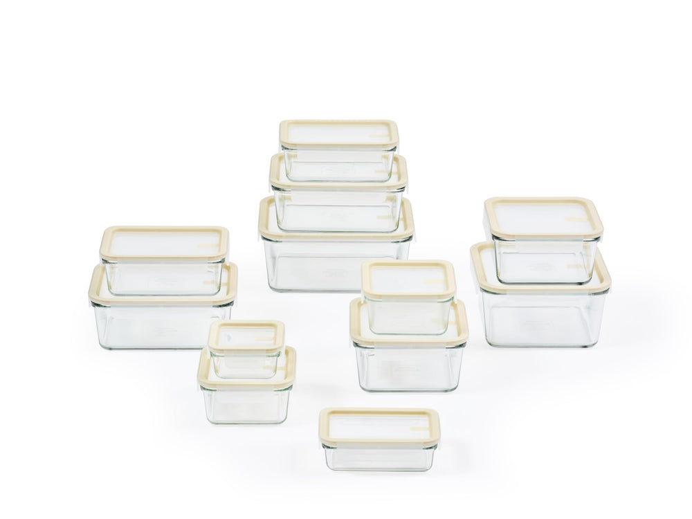 Glasslock contenants emboîtés dans un tiroir pour rangement compact