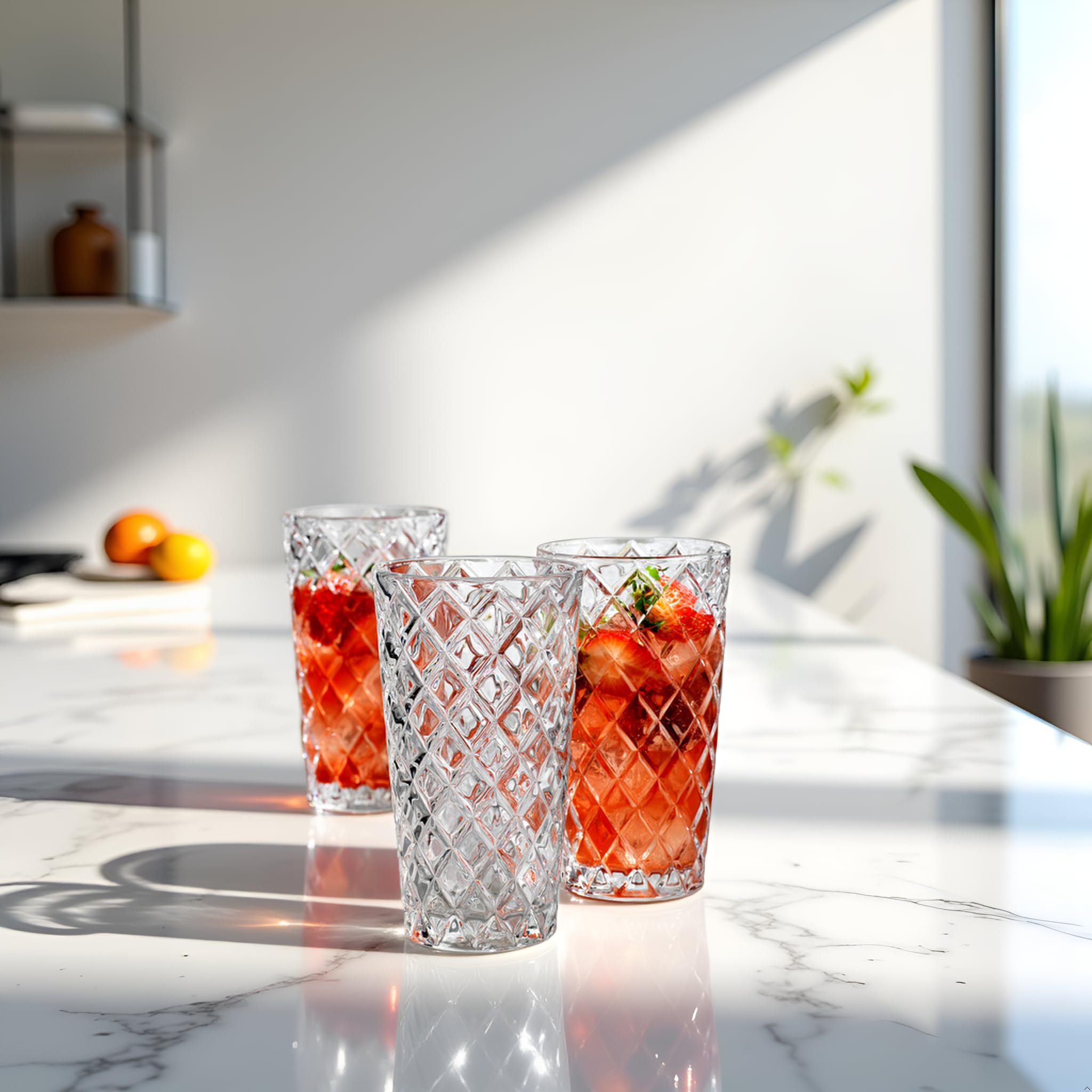 Glaver's étiquette avec marque et capacité 14oz lisible sur le verre