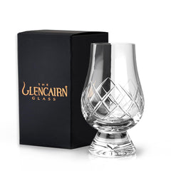 GLENCAIRN verre face avant dans son coffret, présentation élégante et protectrice