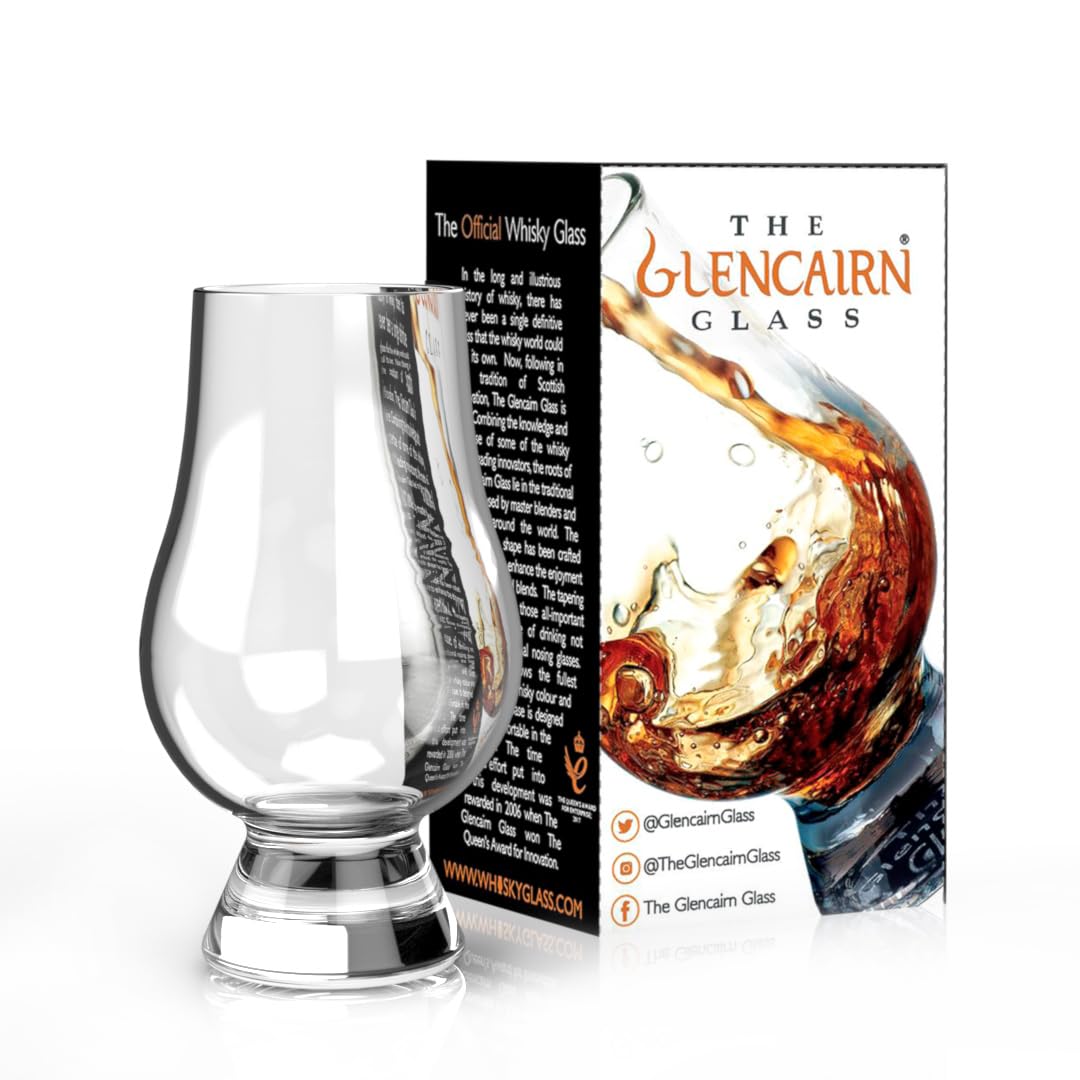 GLENCAIRN verre face dans son coffret, présentation élégante et prêt à offrir