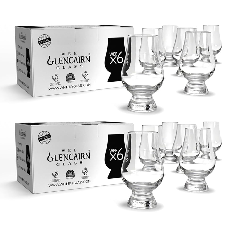 GLENCAIRN set de 12 verres WEE vus de face, élégant et prêt à servir