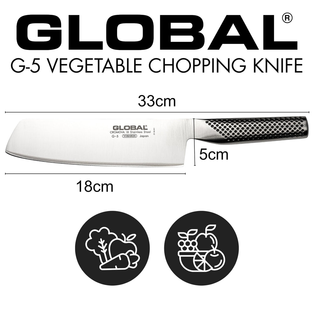 Global couteau en action hachage légumes montrant rapidité et contrôle