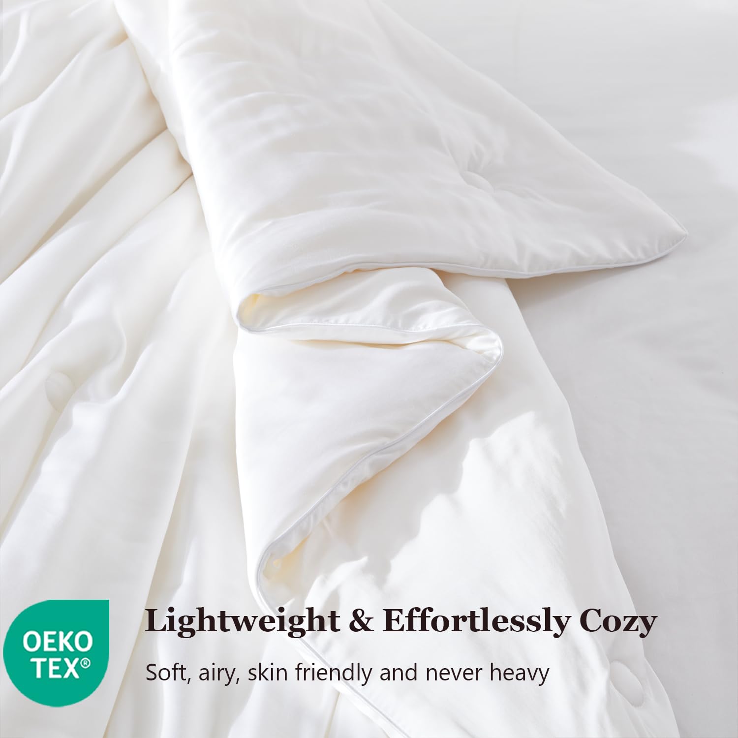 Globon couette sur lit king size pour démontrer couverture généreuse