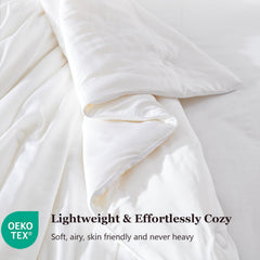 Globon couette sur lit king size pour démontrer couverture généreuse