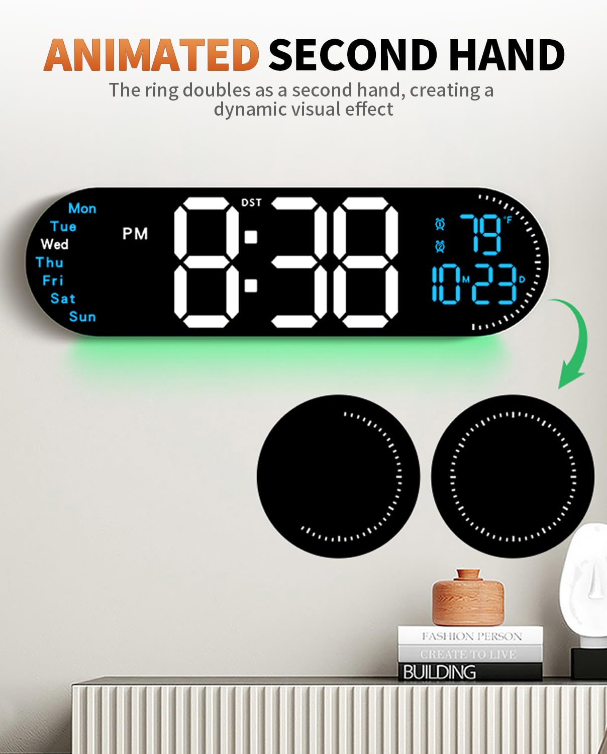 GLOKUUCA horloge fixée au mur pour installation simple