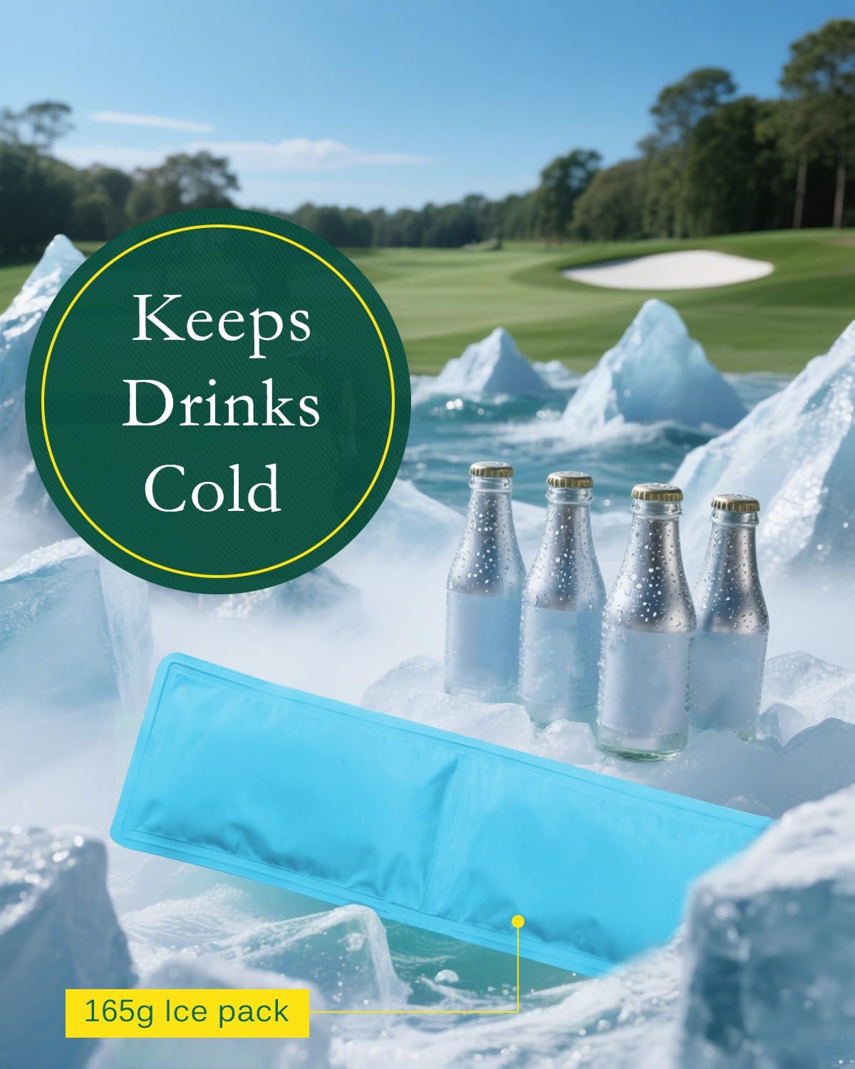 GLORIEROO sac glacière inséré dans un sac de golf, gain d'espace évident