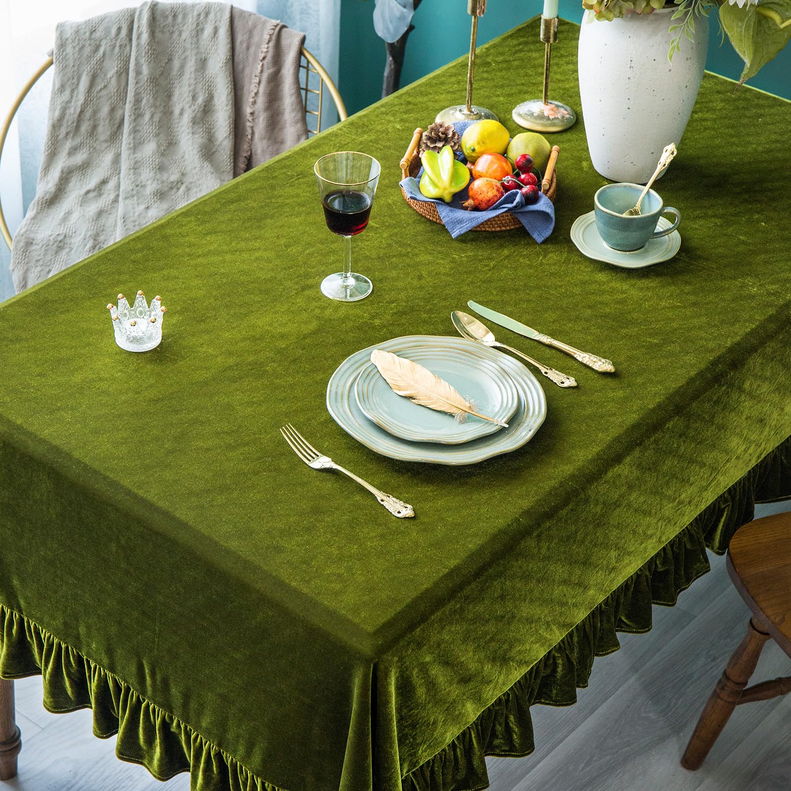 GLORY SEASON nappe posée pour comparaison de taille et tombé parfait