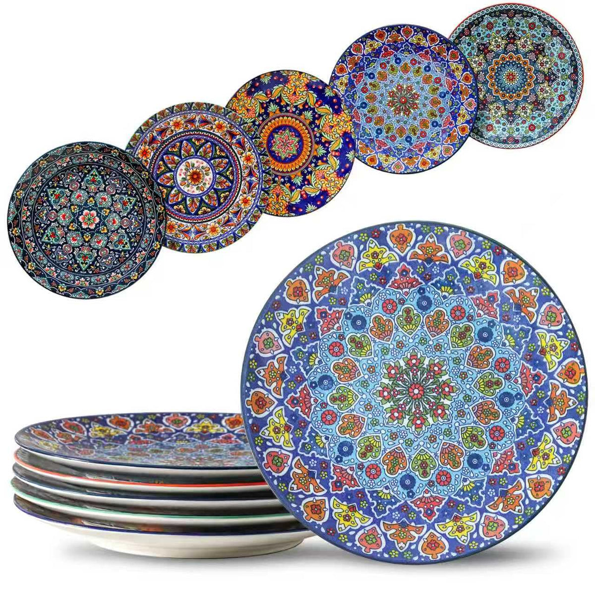 Glowworm assiette face montrant motif bohème et ajout esthétique