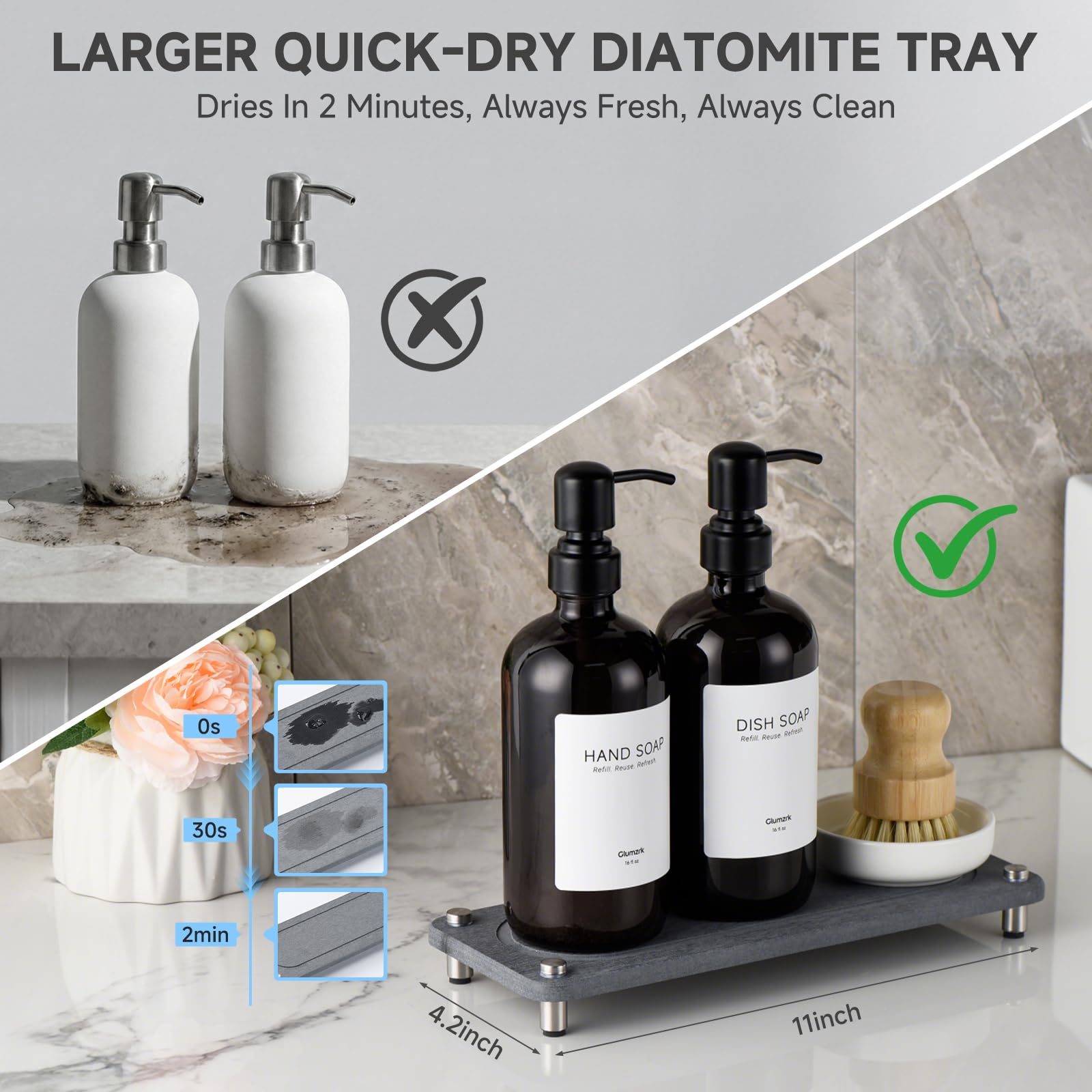 glumzrk plateau diatomite texture absorbante garde plan sec